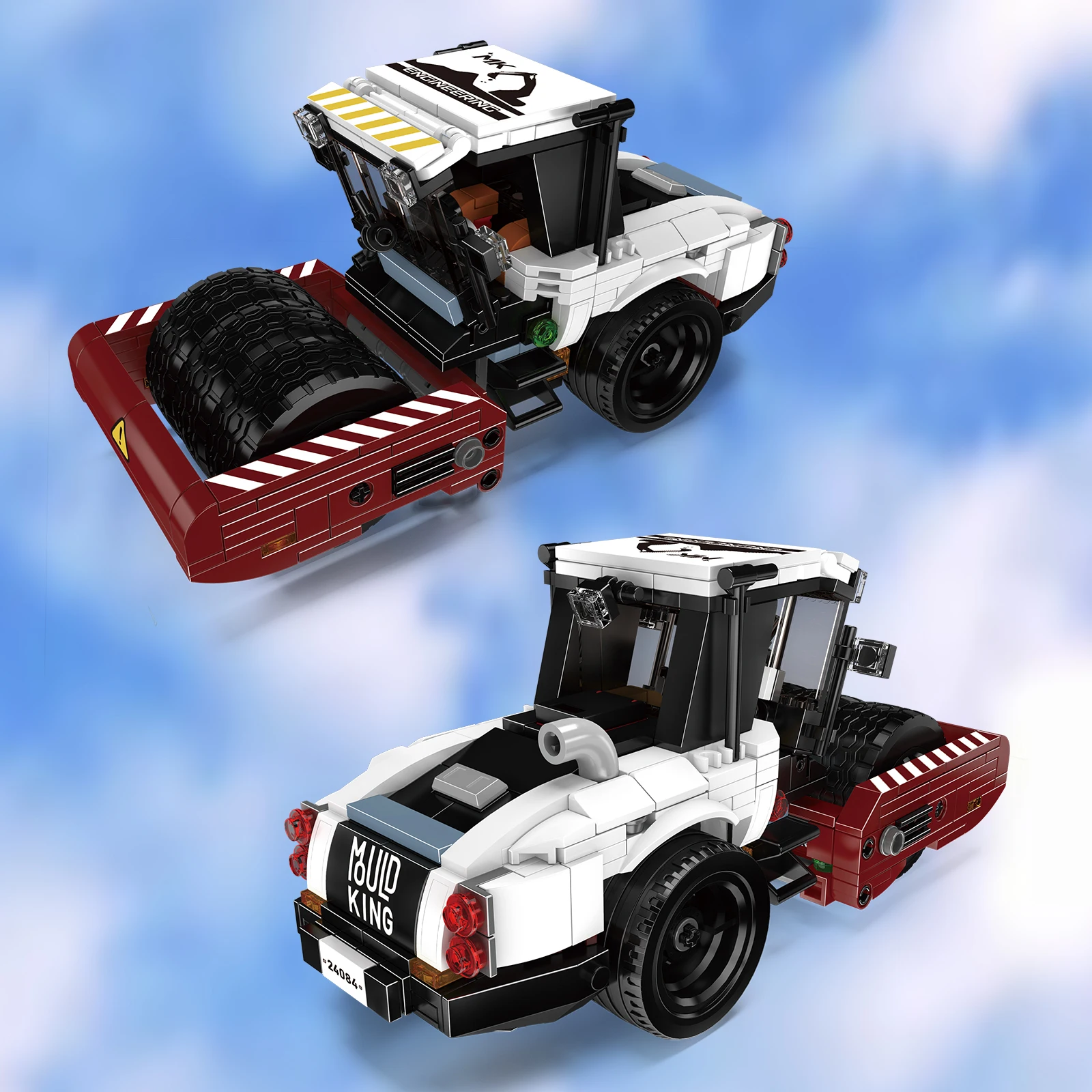 Mould King 24084 Road Roller Building Blocks Engineering Vehicle Series Model Kids STEM Education Assembly Toys Birthday Gift