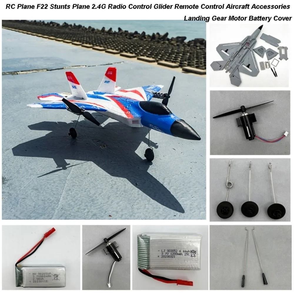 1pc/1set EPP Foam RC Plane F22 Stunts Plane Multistyles Children Boys Toys Landing Gear Motor Battery Cover Plastic&Metal