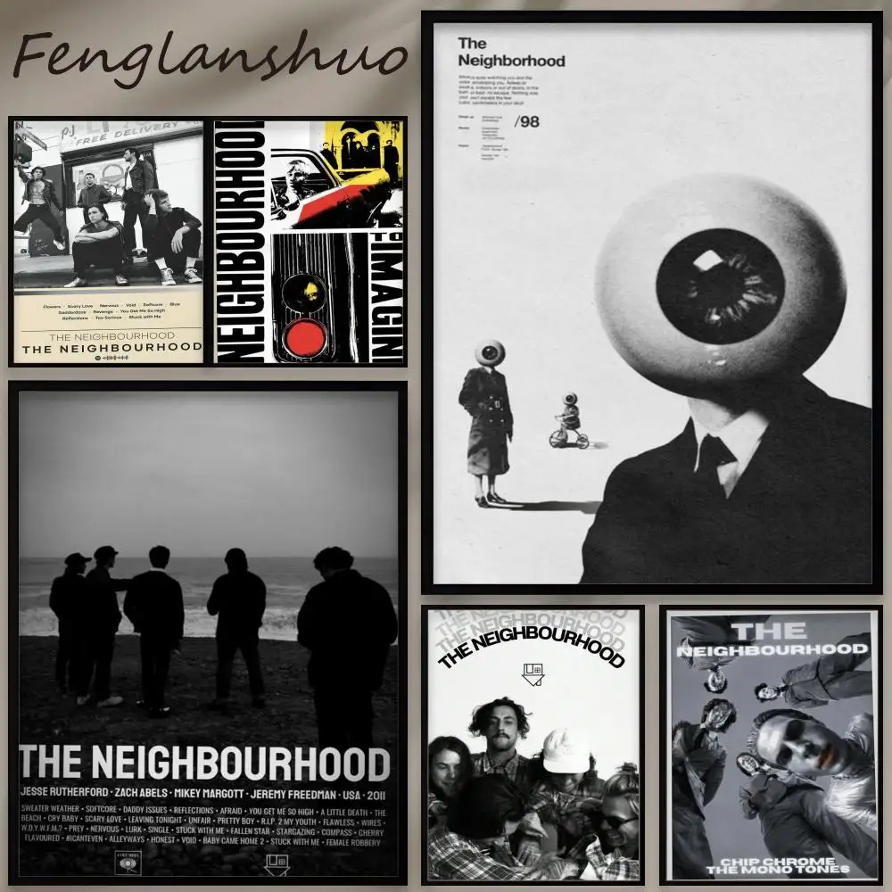 Póster del álbum The Neighborhood Music, calcomanías de pared elegantes e impermeables, autoadhesivas, para uso en todas las habitaciones, regalo perfecto
