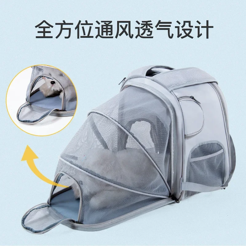 Pet Bag Out Portable Breathable Pet Out Backpack Portable Large Capacity Expandable Cat Bag Cat Carrier Travel Backpack