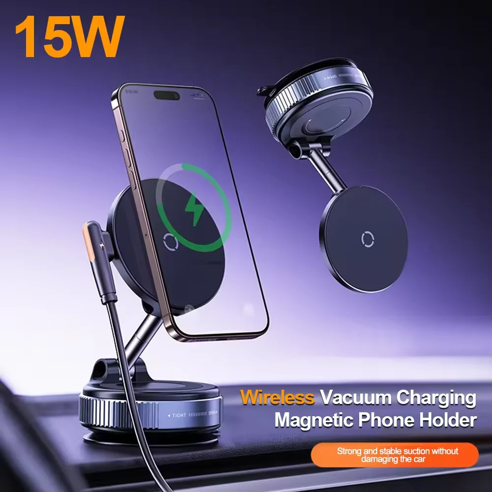 

Super Strong Magnetic Car Wireless Charger 180° 360° Rotation Mobile Phone Bracket Cup For iPhone 12-16 Series Fast Charging