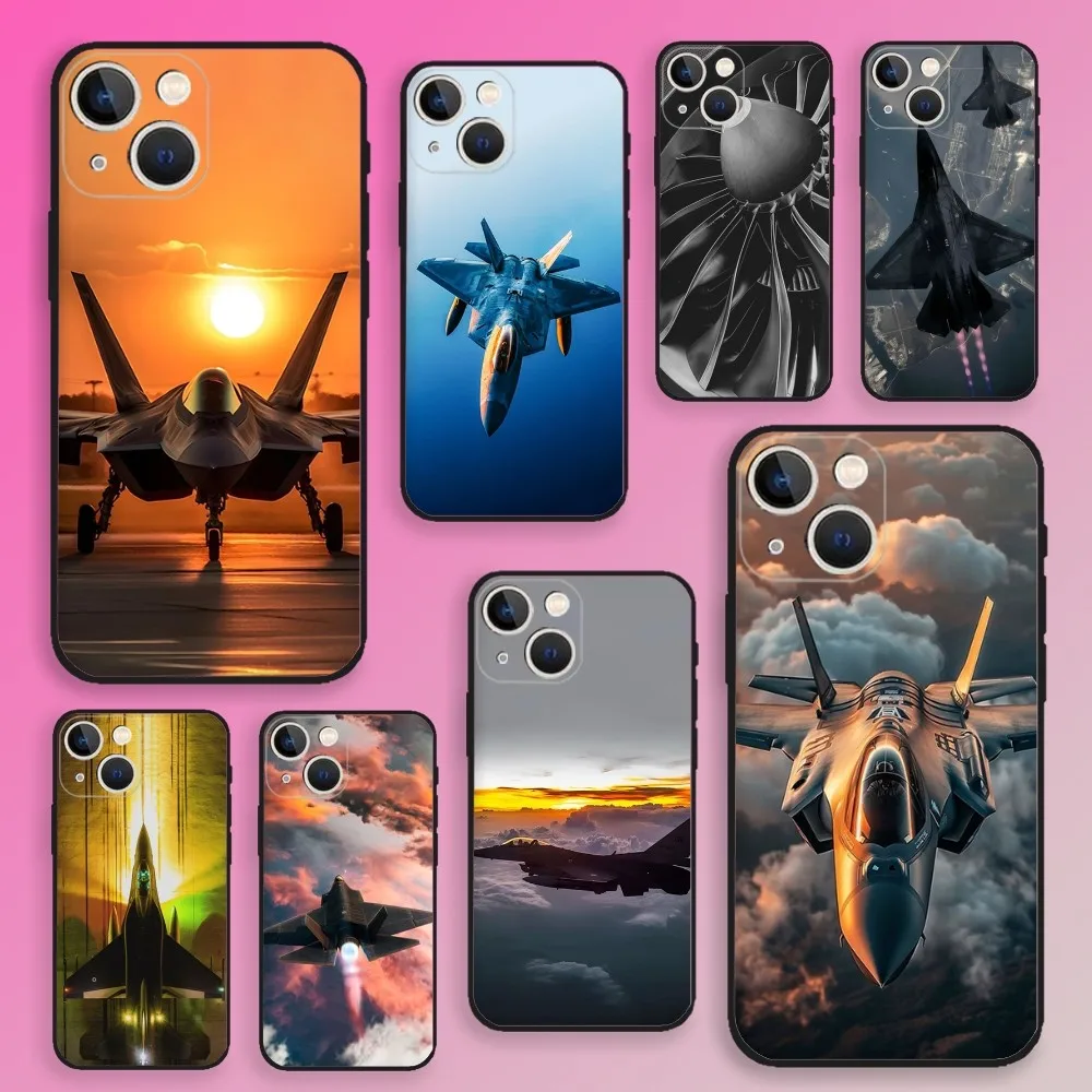 Fighter jets take off Phone Case For iPhone 16,15,14,13,12,11,Plus,Pro Max,XS,X,XR,SE,Mini,8,7 Soft Silicone Black Cover