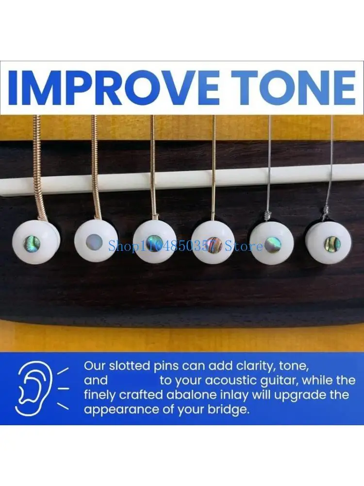 

5asd 6Pcs Acoustic Guitar Bridge Pins Guitar Bridge Saddles Nut Guitar String Peg