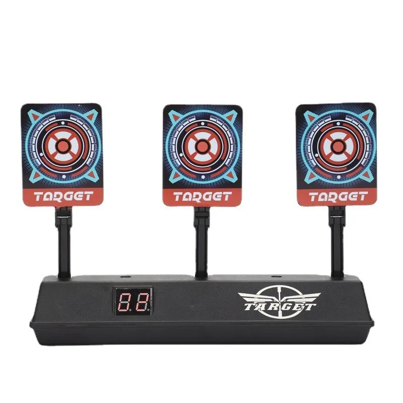 2026 New Durable Electronic Scoring Target Kids' Outdoor Toy Gun Shooting Auto-reset Trainer with 3-position Targets