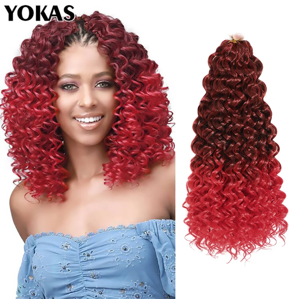 Extensiones de cabello de ganchillo sintético GOGO Curl de 14, 18 pulgadas para mujeres, pelo falso Afro rizado, hebras de pelo con gancho para