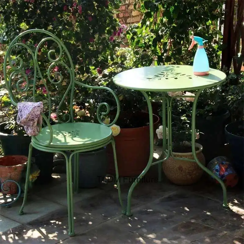 

Nordic Iron Balcony Table and Chairs Outdoor Garden Terrace For country house Waterproof Leisure Table Chair Patio Furniture Z