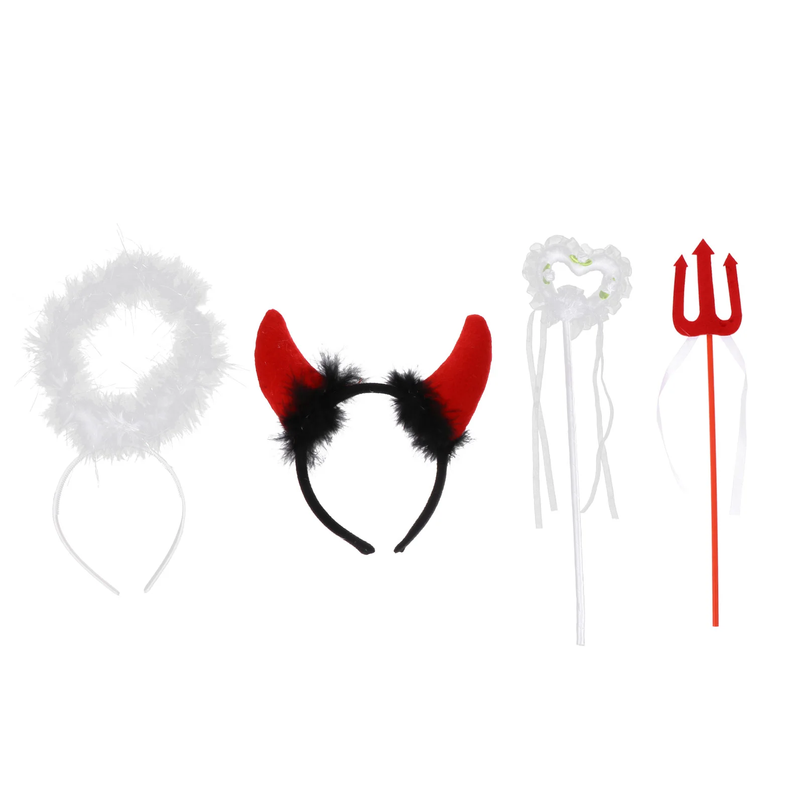 

2 Sets Wings Headband Kids Performance Prop Make up Cosplay Costume Cardboard Angel Wand Headdress Child Headwear