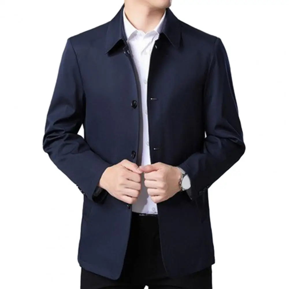 

Men Jacket Single Breasted Business Classic Coat for Spring Autumn jaqueta masculina