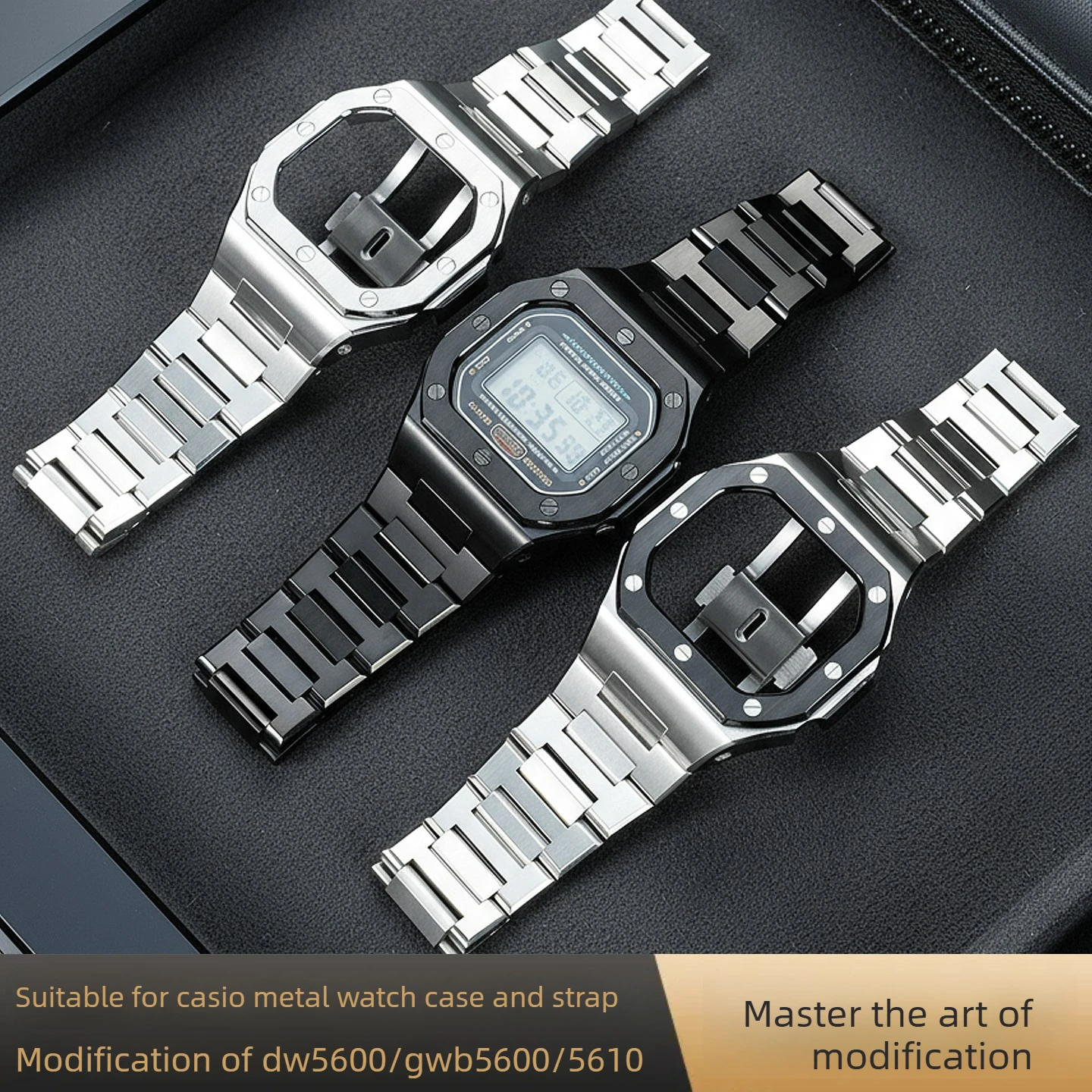 Suitable for Casio DW5600 Small Square Watch GWB5600/GW-M5610 Modified Metal Case Watch Strap