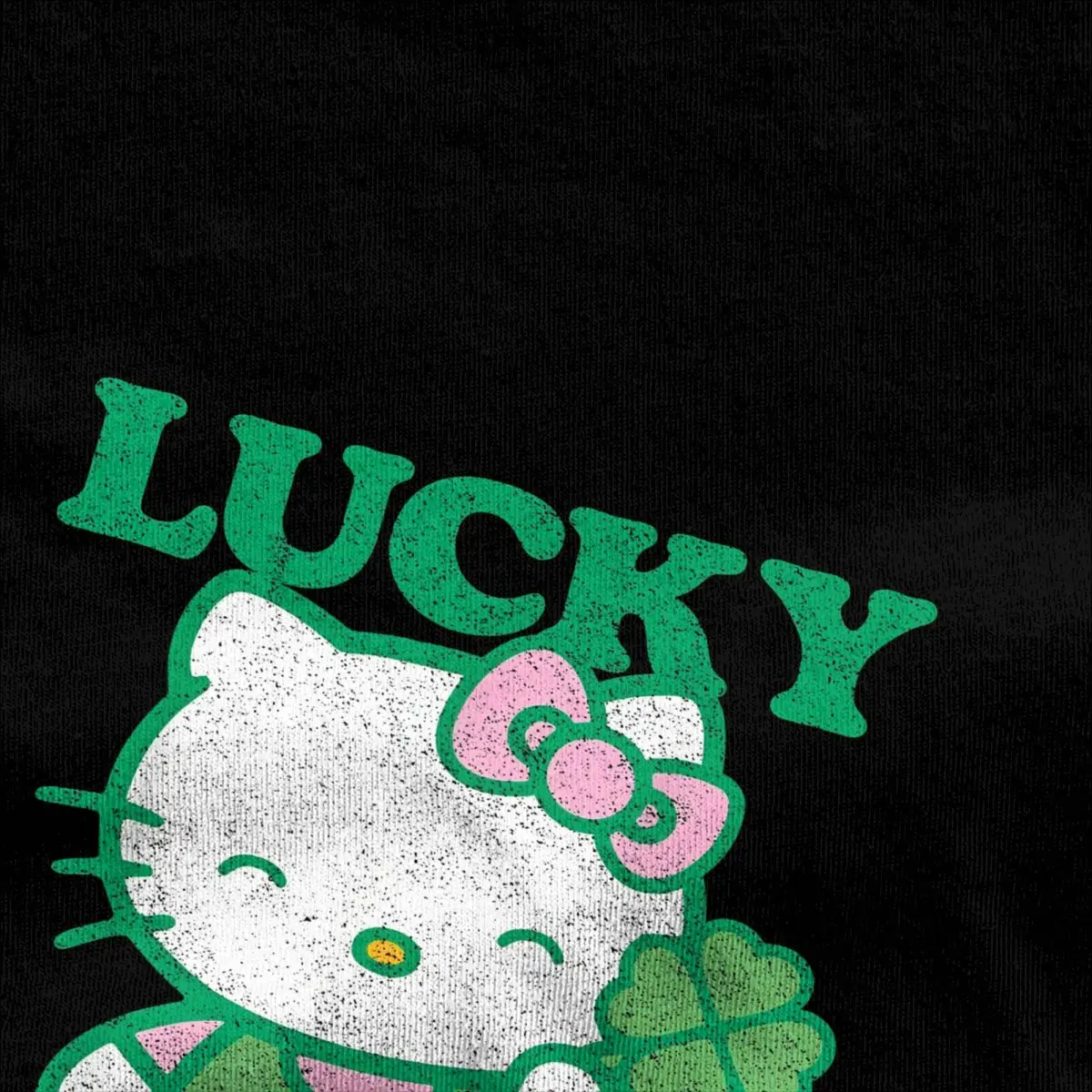 Hello Kitty Lucky Clover T Shirt Fashion T Shirts Short Sleeves Awesome Tshirt Beach Cotton O Neck Oversize Tees