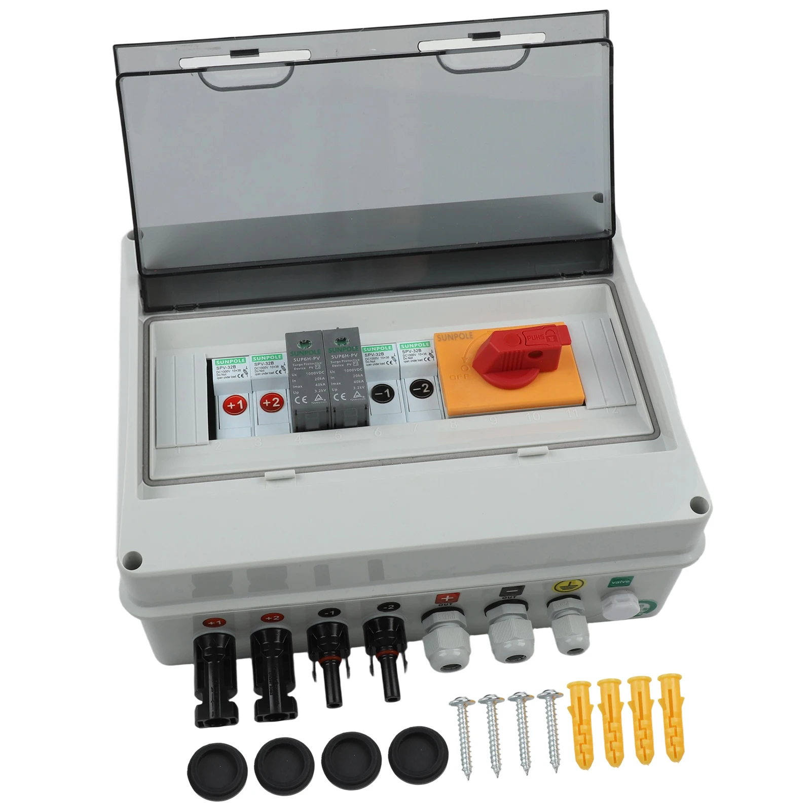 2 In 1 Out 1000V Solar Photovoltaic Combiner Box Designed for Rooftop PV Plants Over Voltage Over Load Protection