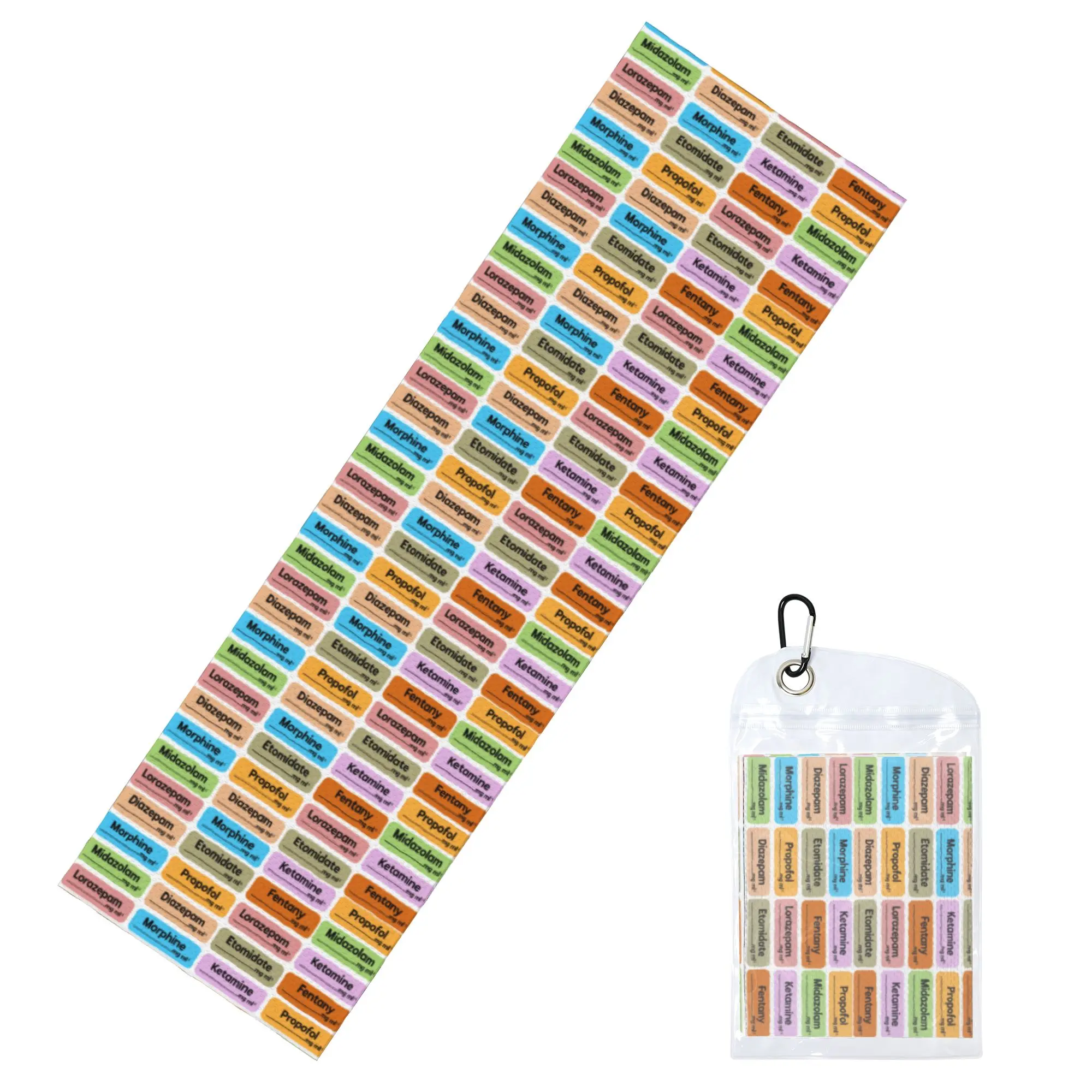 Anesthesia Drugs Color Coded Syringe Labels Towel Quick Drying  Super Soft For Training Towels