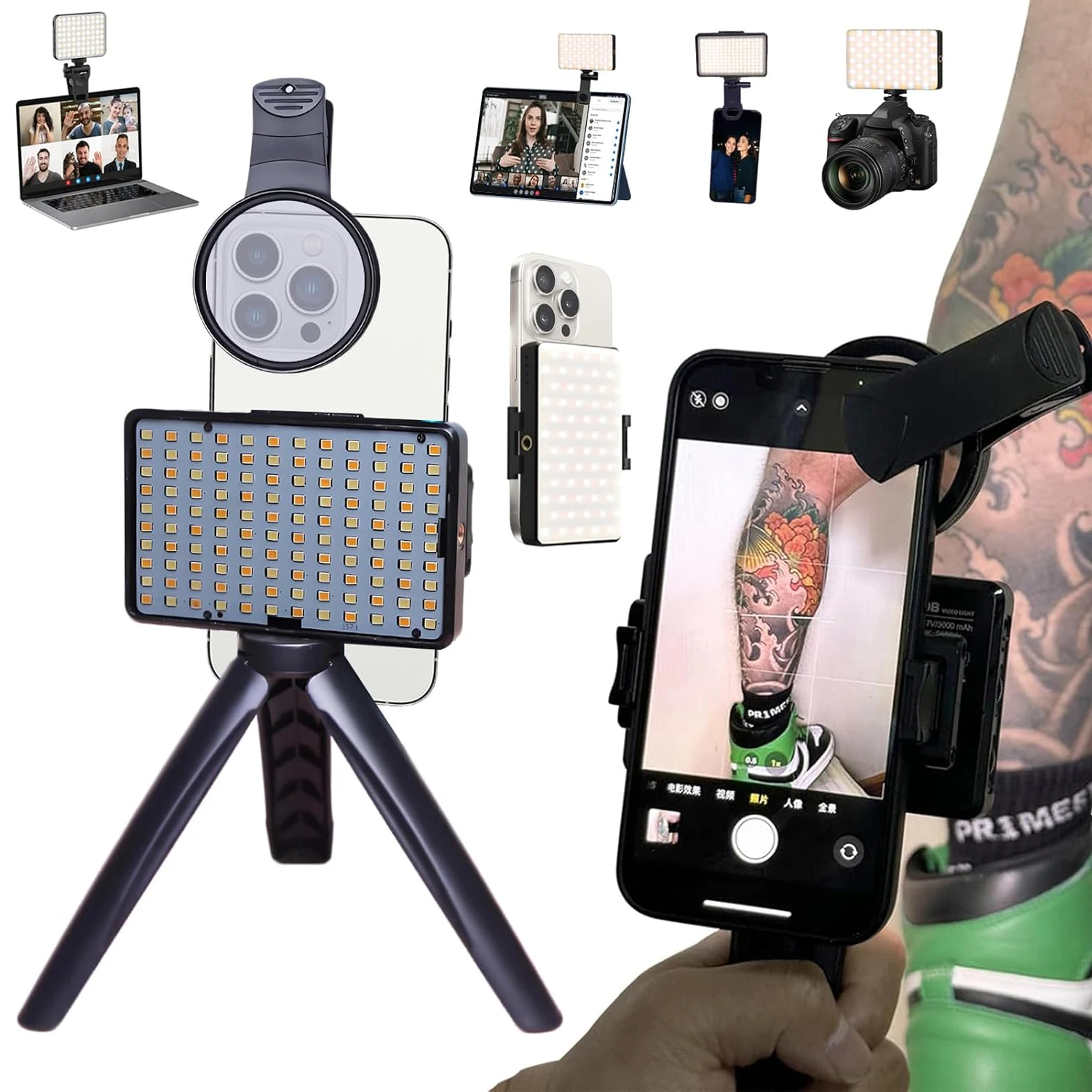 Tattoo Photography Light Remove Glare Tattoo Fill Light 120 LED Beads 52mm Cpl Cellphone Lens Circular Polarizing Filter Glasses