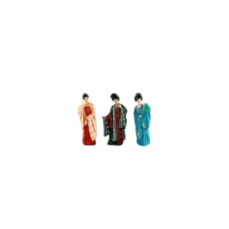 Ancient Style Beauty Lady Miniature Figurine Landscape Land Tank Miniature Landscape Bonsai Landscape Resin Mini Figurine ZI903