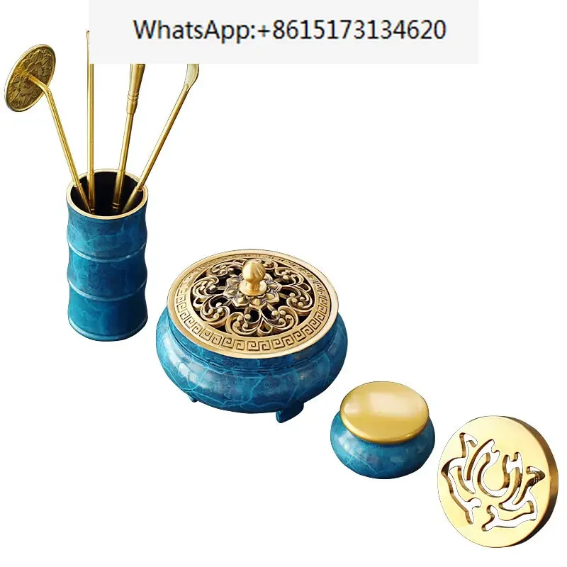 Pure copper household incense burner kit tool room incense ash pressing mold incense burner supplies seal