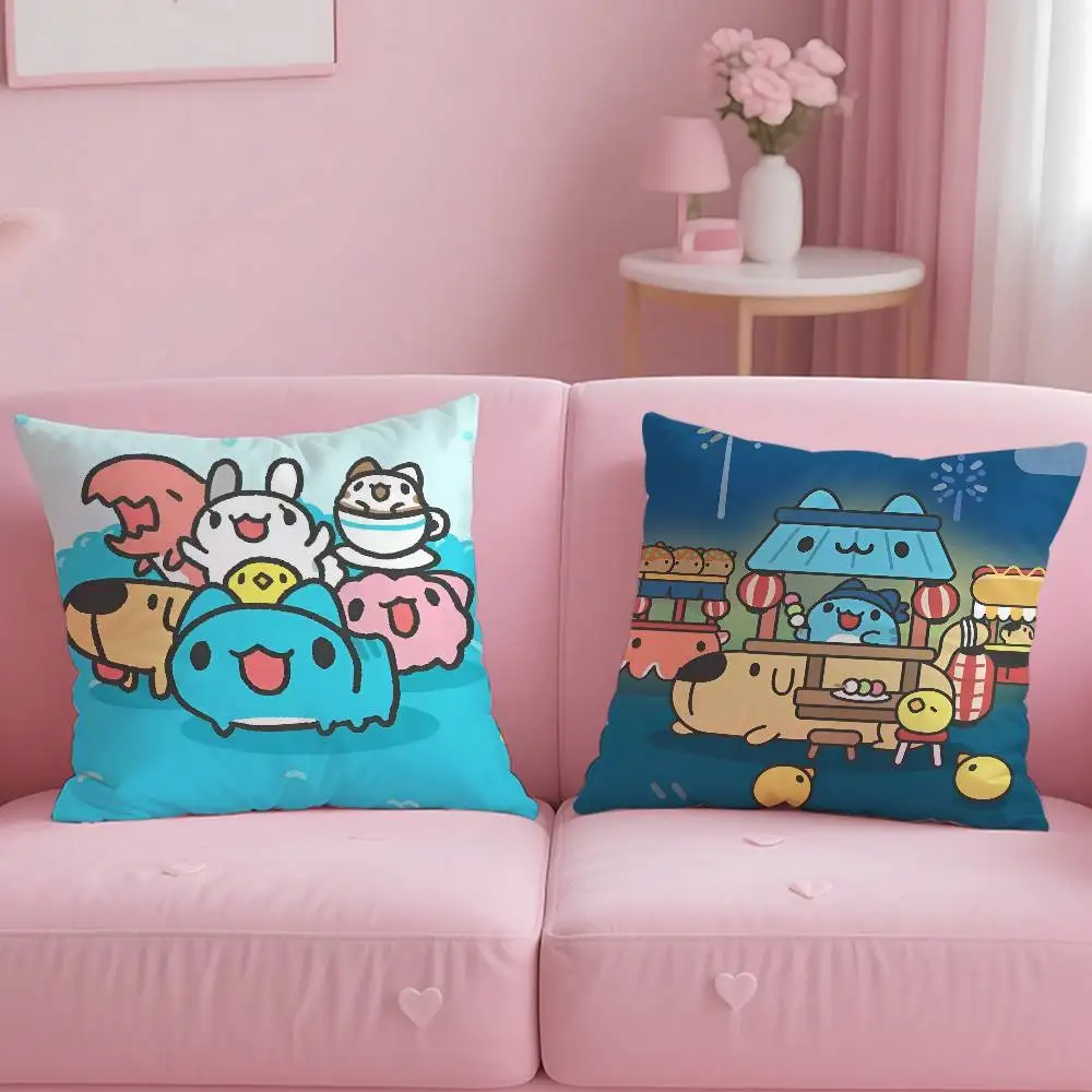 Kwaii Anime B-Bugcat CapooS Pillow Case Anti-dustmite Pillowcase Invisible Zipper Silky Short Plush Sofa Cushion Cover