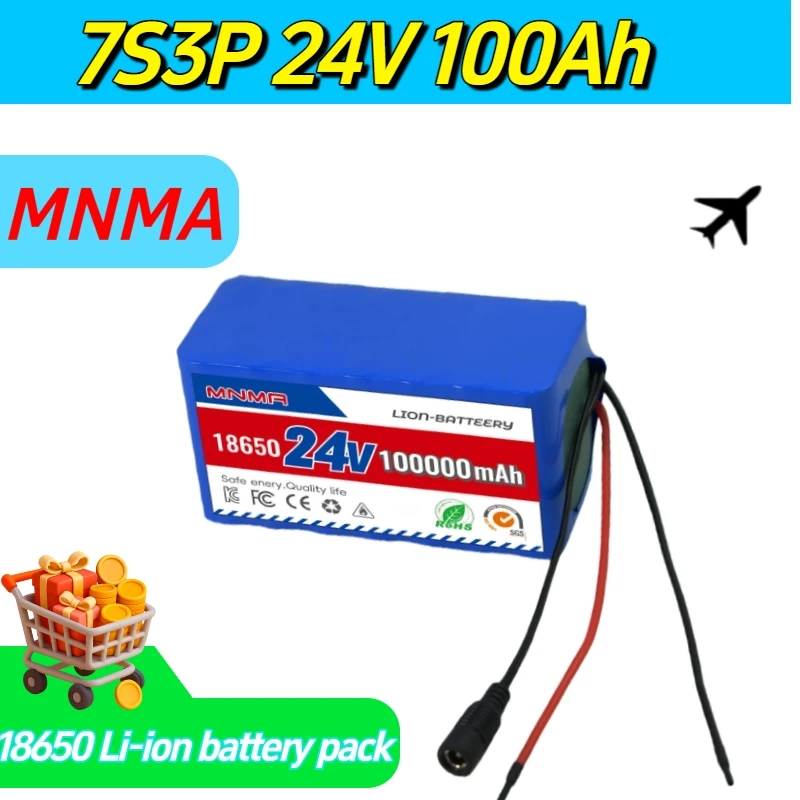 

Durable 7s3p Battery 24V 100Ah Rechargeable 18650 Lithium Battery Pack with 29.4V 2A Charger for Electric Wheelchair Scooter