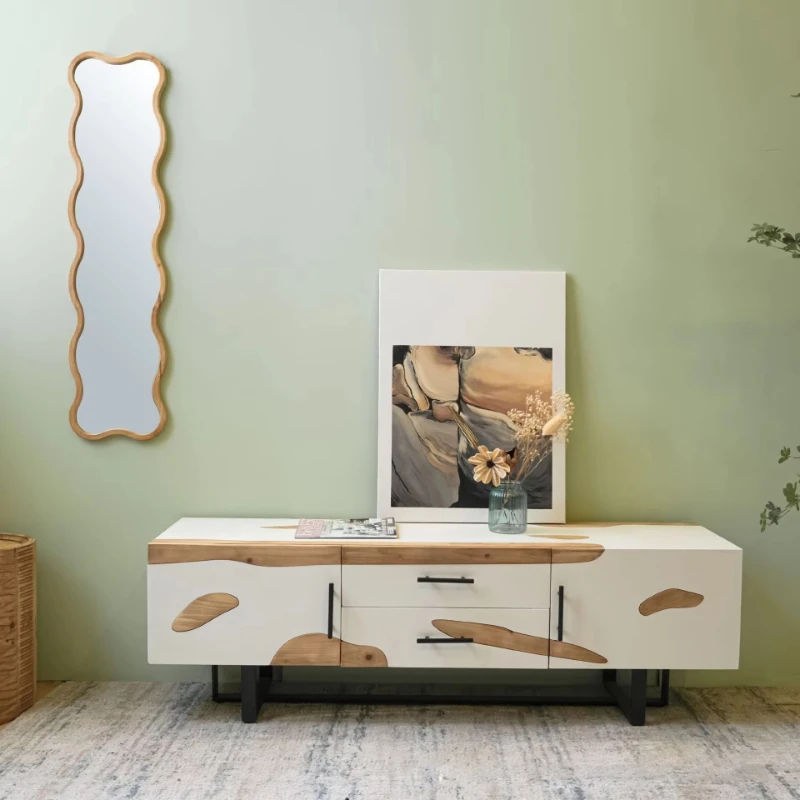 

Creative design special-shaped coffee table TV cabinet combination Italian style living room TV cabinet set