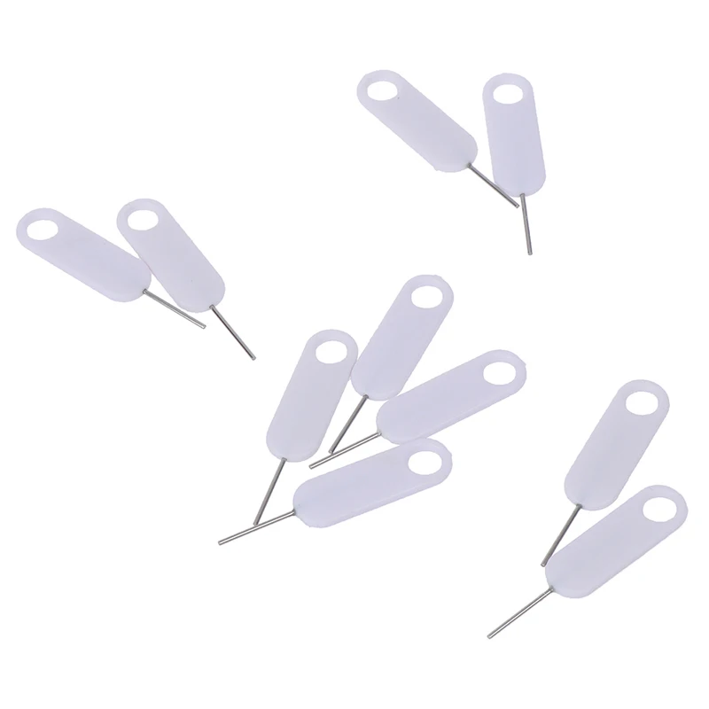 10Pcs White  Sim Card Tray Removal Pin Eject Opener Tool for Smartphones Tablets