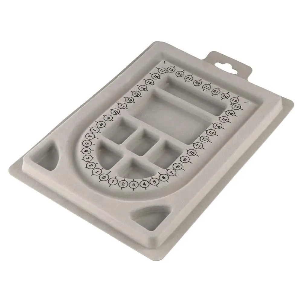 Beading Tray Plastic Resin Multi-functional Gray Flocked Bead Board Measuring Tool Jewelry Design Tool DIY Necklace Tool