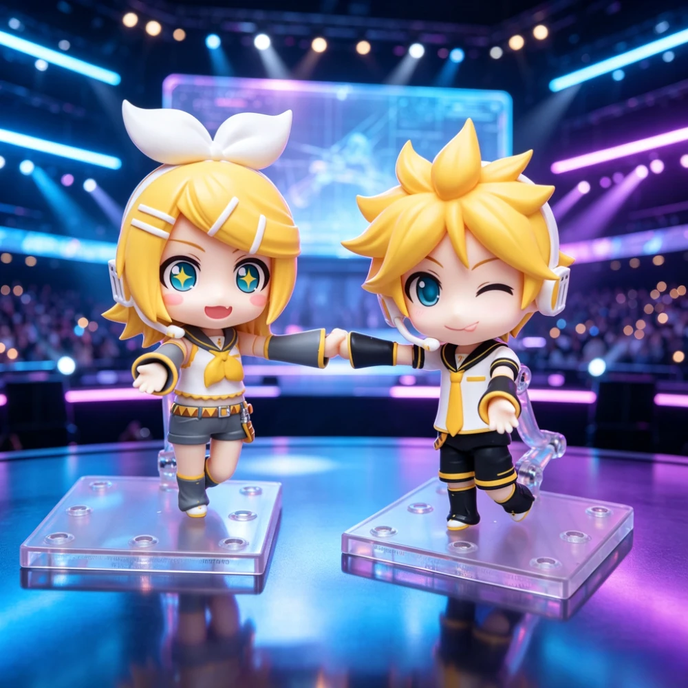 Statuetta Anime da 10cm/3,93in 2840 Kagamine Rin, Action Figure in PVC, Ornamento da Scrivania, Modellino da Collezione, Giocattolo Regalo