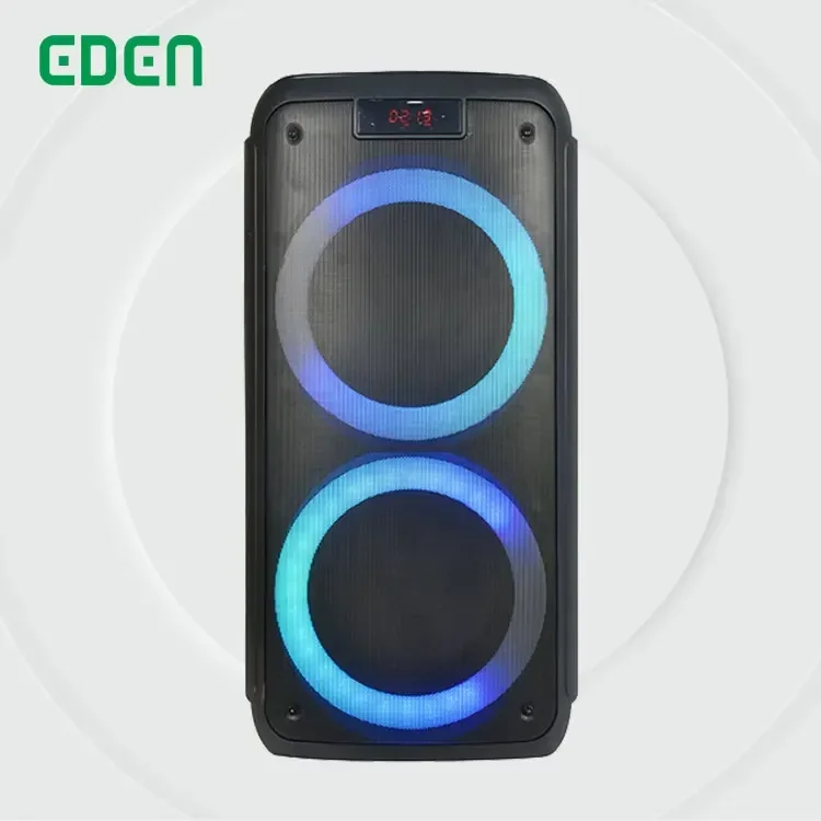 EDEN Stock Blue tooth Speaker Partybox TWS Dual 8 inch Wireless BT Karaoke Portable dj box Rechargeable LED Light Party Speaker