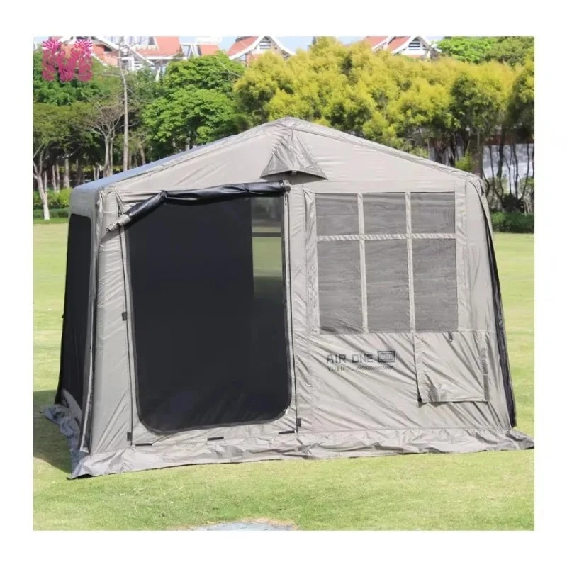 

4 Season Inflatable Tent,Waterproof Windproof Camping Air Tent with Pump,4-6 Person Portable Blow Up Shelter for HikingOutdoor