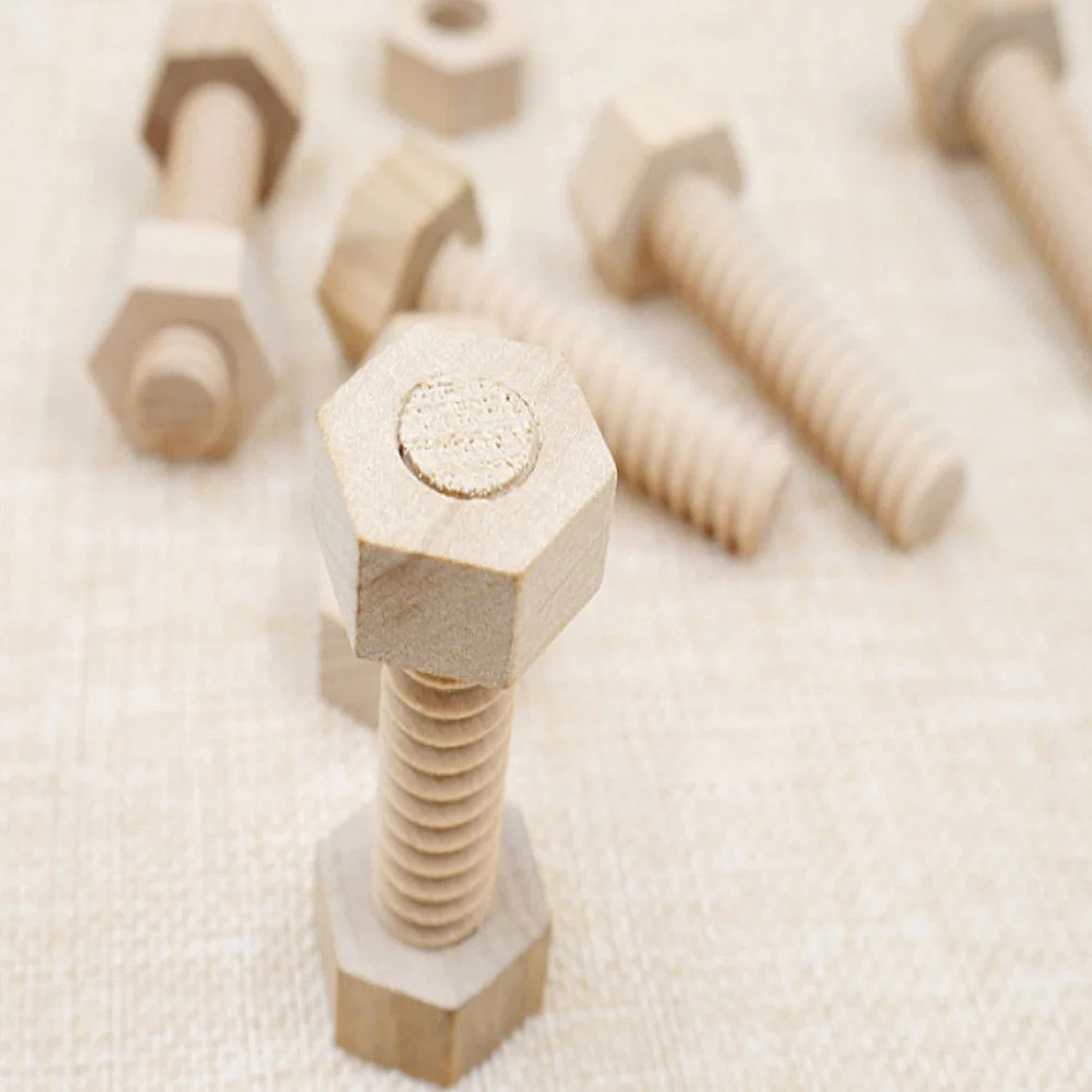 3 個のネジナットデスクデコレーション木製教育パズルゲーム子供向け細かい運動能力の発達取り外し可能な創造的な学習ツール