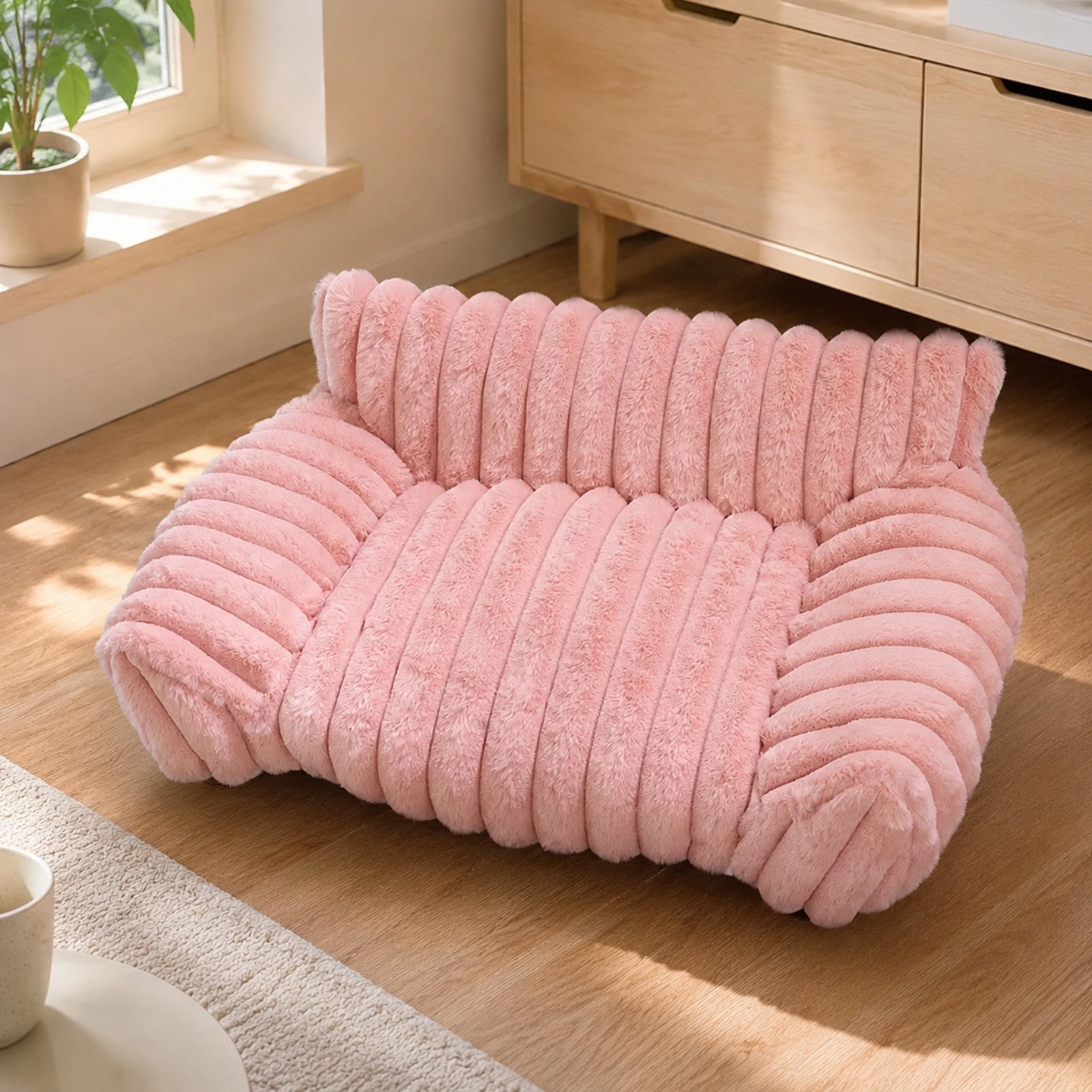 Soft Pet Sofa Bed Washable Fleece Pet Couch Bed No Assembly Required Soft for Dogs, Napping, Everyday Relaxing