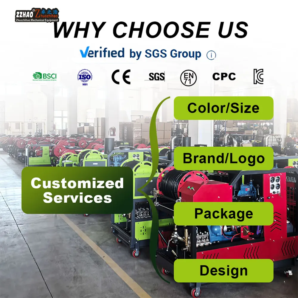 200 Bar High Pressure Washers Sewer and Drain Pipe Cleaning Washer