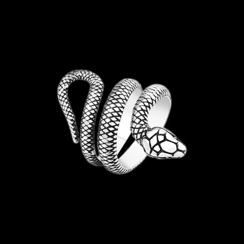 Unisex Snake Ring 316L Stainelss Steel Jewelry Biker Hiphop Rock Serpent Cobra Ring Size 5-13
