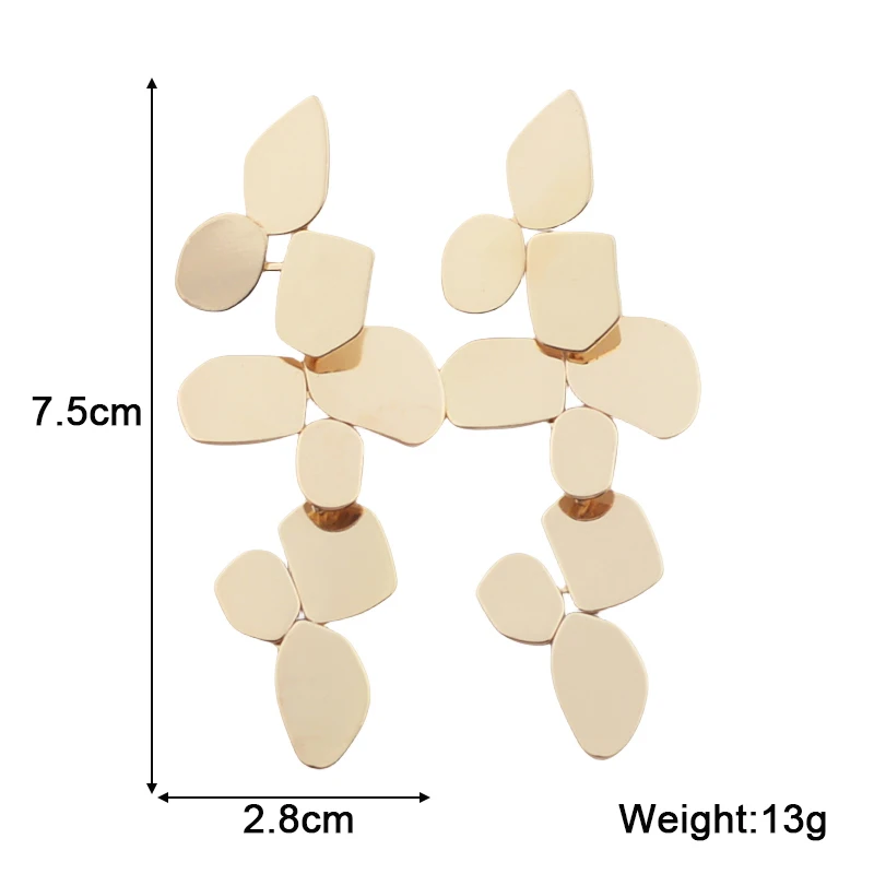 Long Exaggerated Hanging Earrings for Women Multi-layers Irregular Metal Piece Pendants Drop Earrings pendientes mujer 2024