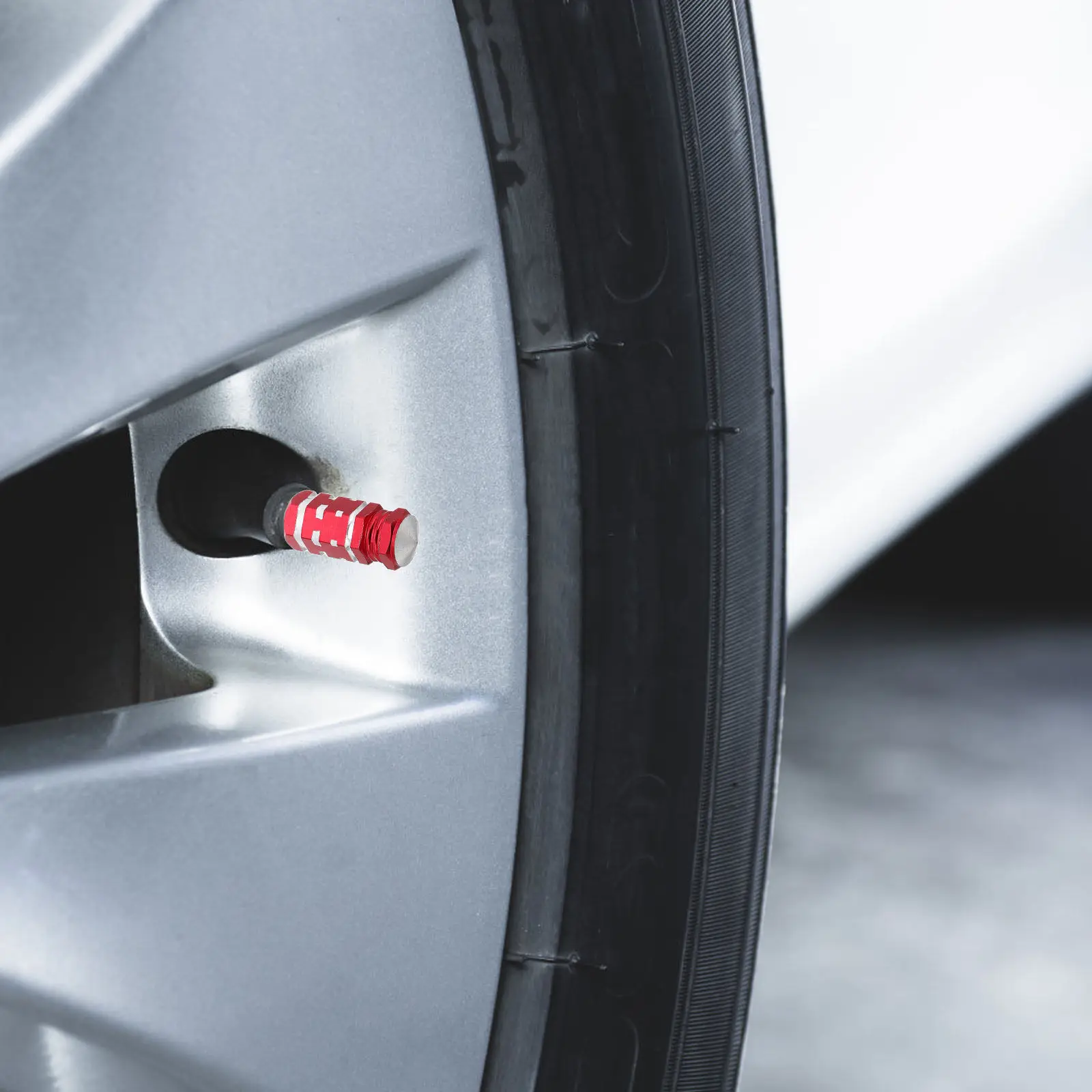 4Pcs Stylish Hexagonal Multi-Groove Aluminum Valve Stem Caps Universal Tire Valve Cap for Car Truck Motorcycle Bicycle Dust