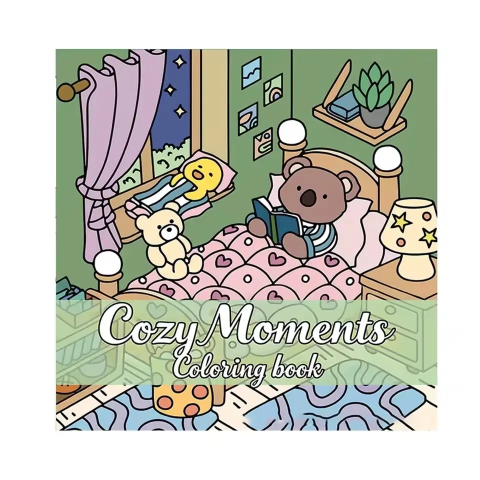 

Cozy Moments Bold Easy Patterns Adult Coloring Book Cute Drawing Pages Perfect Gift for Birthday and Party