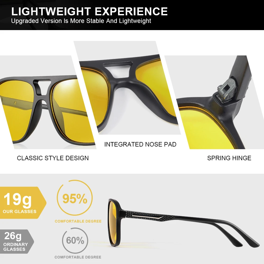 CRIXALIS Pilot Vintage Quadrat Sonnenbrille Männer Frauen Retro Fahren Nachtsicht Sonnenbrille Weibliche Luxus Designer Shades UV400 – Detail 2