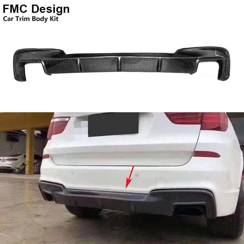 Carbon Fiber Car Rear Bumper Lip Diffuser Spoiler Parts MP style For BMW X3 F25 2014-2018 Upgrade Body kit