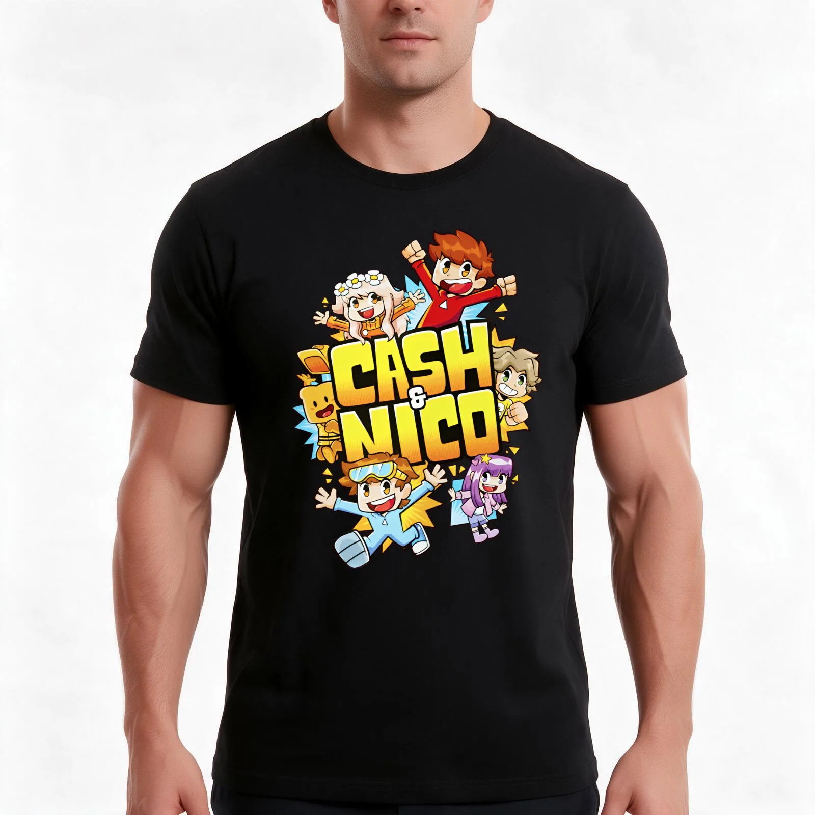 cash and nico merch T-Shirt, Summer Casual Cotton Tee, Oversized Streetwear Tops, Vintage Graphic Print, Loose Fit Short Sleeve