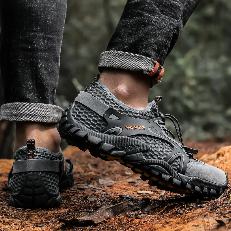 Casual Shoes for Men Sneakers Breathable Hiking Shoes Mesh Sport Shoes Outdoor Climbing Quickdry Water Shoes for Men Plus Size