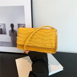 Yellow Korea Serpentine Girl Woman Messenger Trend Shoulder Bags PU PVC Leather Women Lady Shining Handbag Purses MINI Small Bag