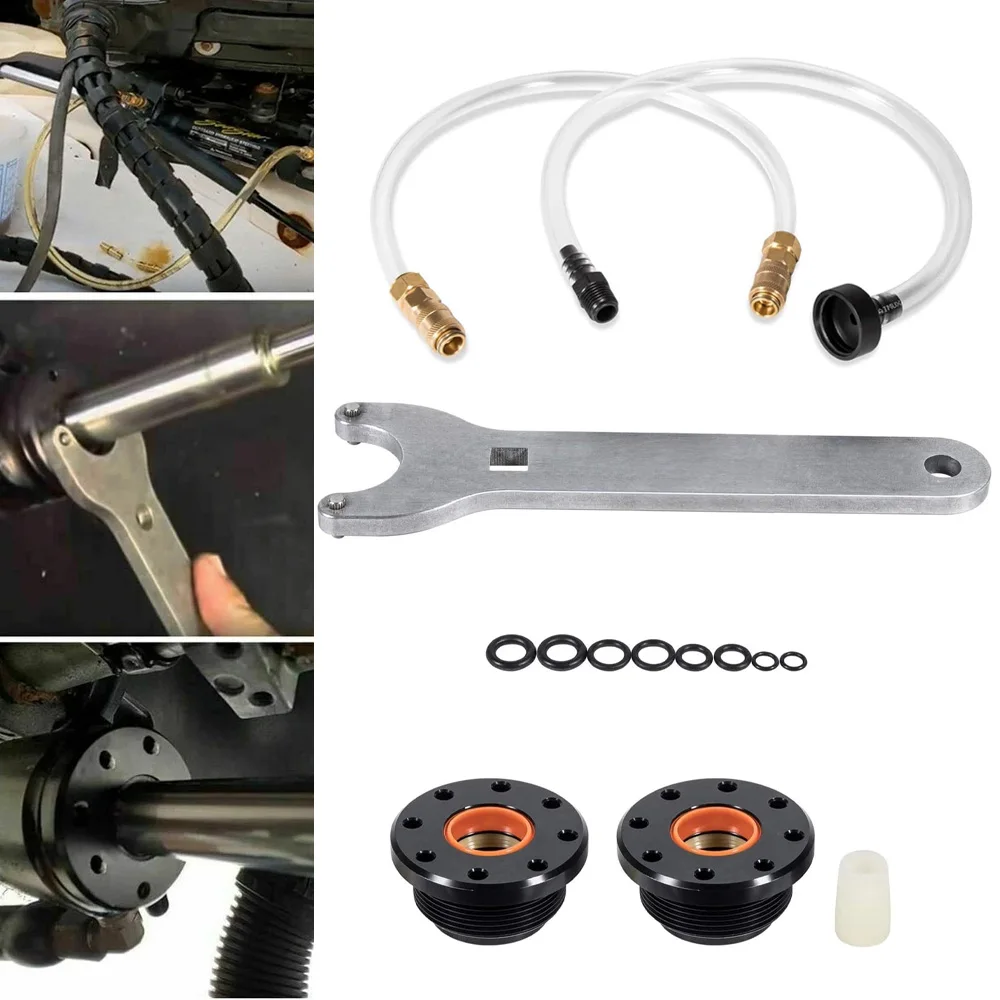 Front Mount Hydraulic Steering Cylinder Seal Kit with Bleed Tube and Pin Wrench Compatible with HC5430 HC5431 HC5432 HC5433 Etc.