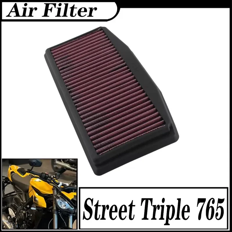 FOR Street Triple 765 RS R LRH Low S Moto2 Edition 2018-2025 Air Filter Intake Cleaner Motorcycle Air Filter Silicone