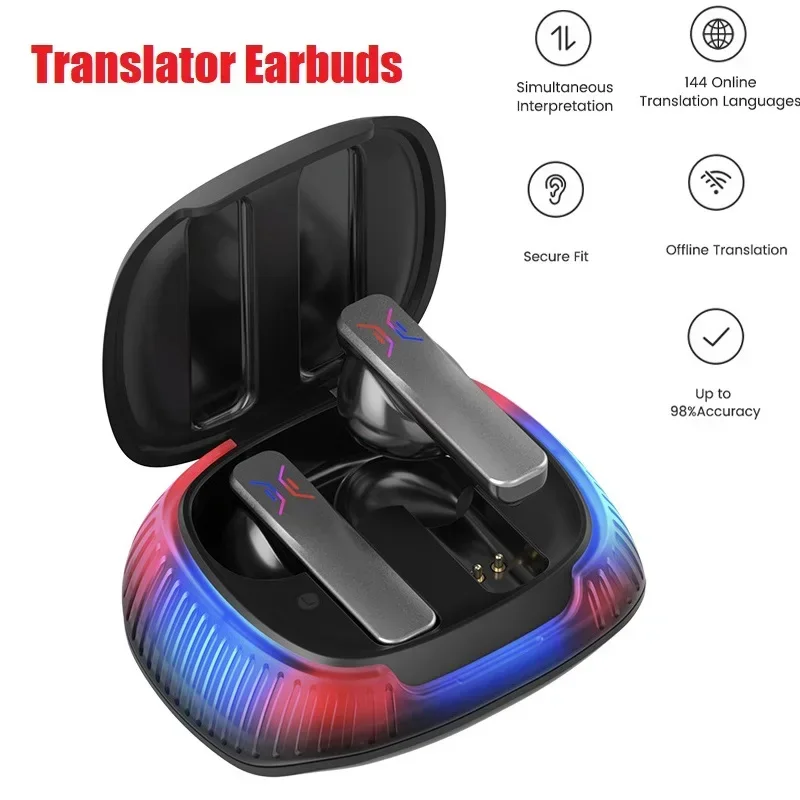 B18 Wireless Translator Bluetooth Noise Canceling Headphones 114 Languages Real-Time Travel Translator multifunctional earphone