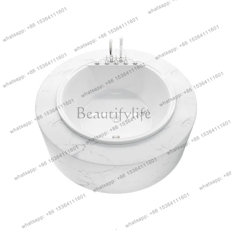 Household hotel traditional round acrylic embedded bathtub QT-6012Q