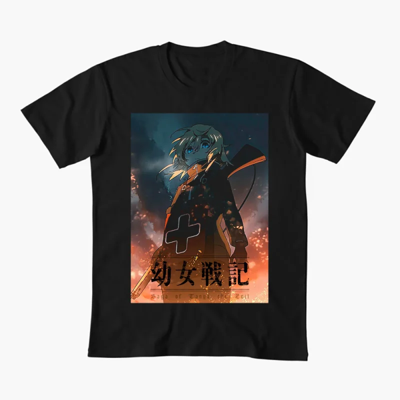 Saga Of Tanya The Evil 0429 Tanya Degurechaff Anime Gift t shirt Youjo Senki Manga tee Short-sleeve Y2K Clothes All size Tops