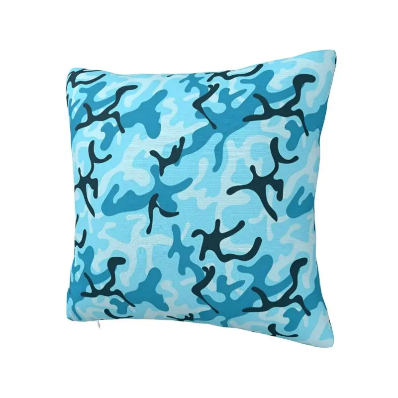 Fashion Camouflage Seamless Pattern Blue Cushion Covers 45x45cm Soft Throw Pillow Case for Sofa Square Pillowcase Home Decor