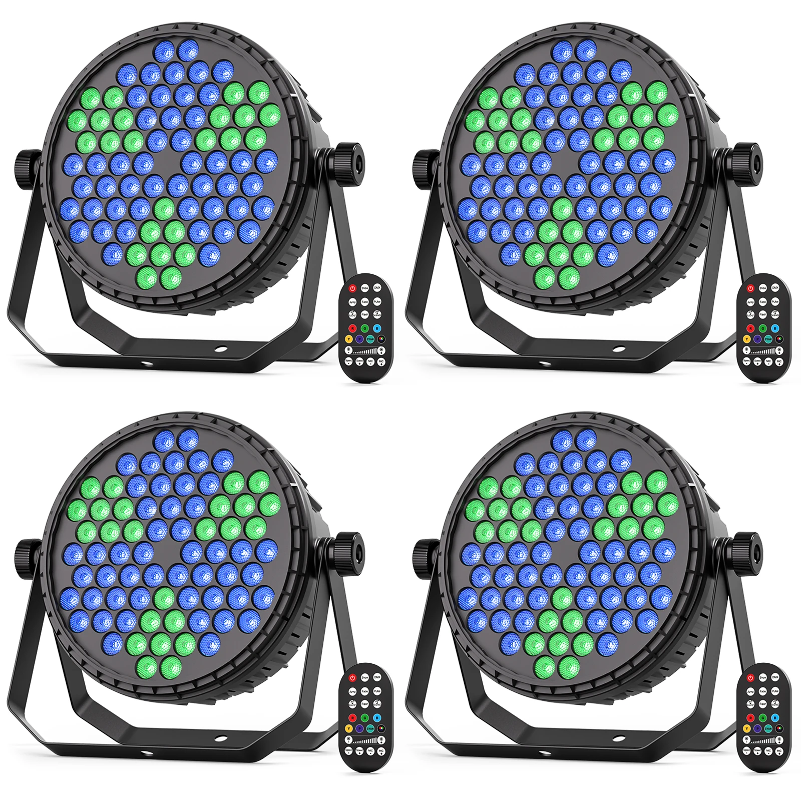 

Datewink 2/4Pcs RGB 72LEDs Par Lights With Remote Control Stage Lighting Effect DMX512 For DJ Disco Party Wedding Nightclub Bar