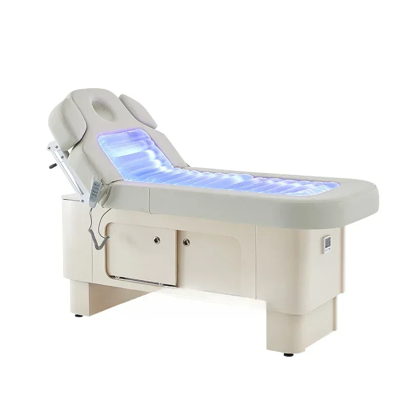 Electric hot water massage table with storage box in spa massage bed salon