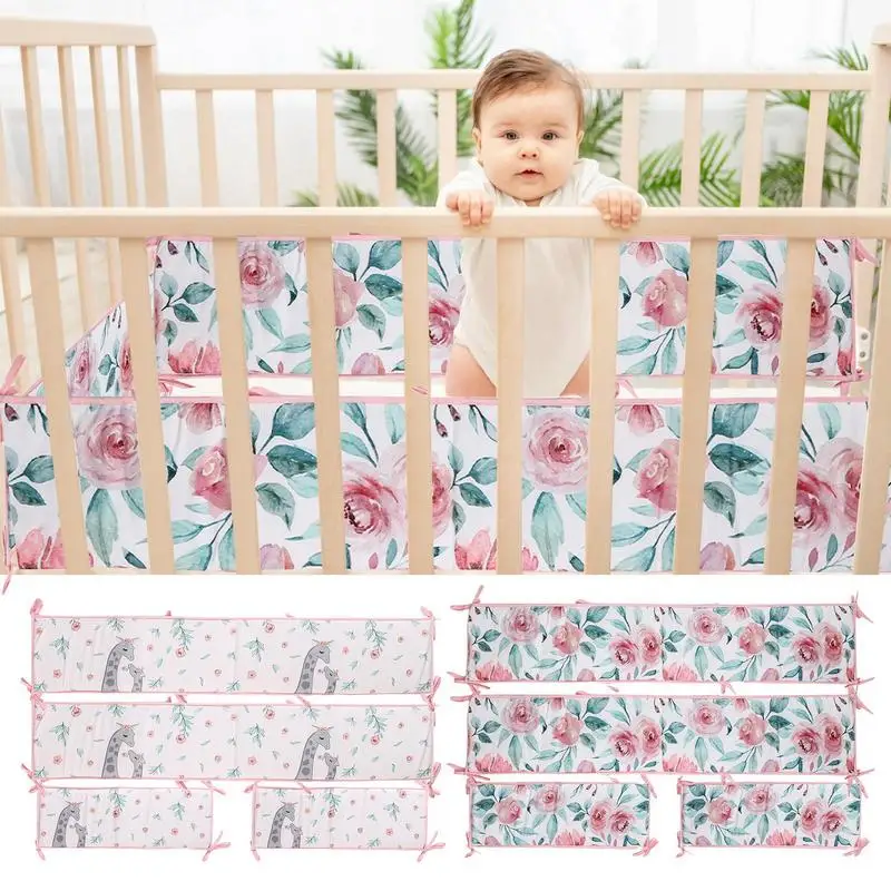 

Baby Crib Bumpers 4PCS Cotton Children's Bed Barriers Infant Bedding Bumpers Crib Cot Protector Bed Safety Rails For Babies