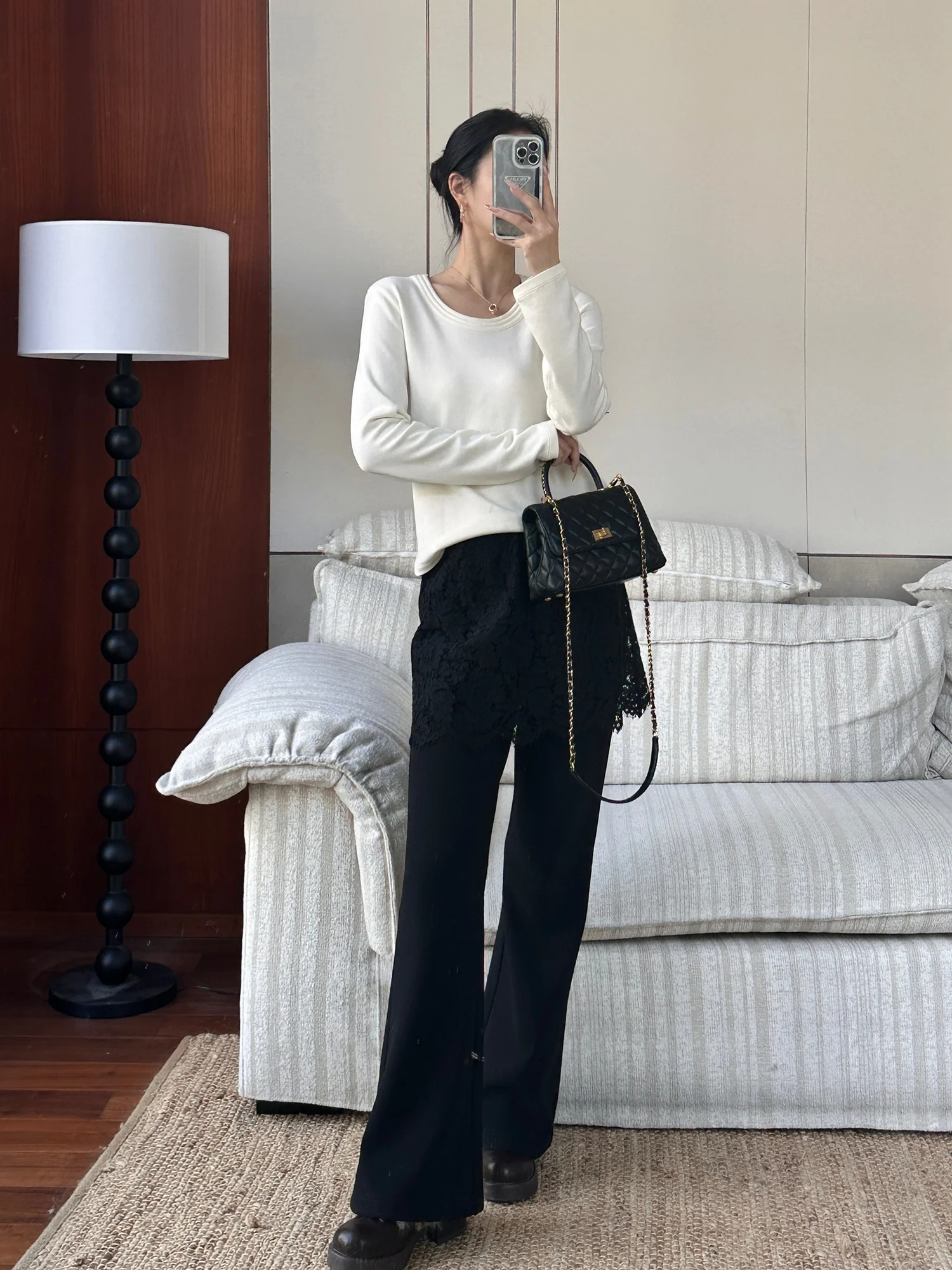 

Футболка-лонгслив Me Old Yang's Personal Sle Tri-Ring Collar: зимняя, приталенная, модная, универсальная, теплая, повседневная, базовый слой, с круглым вырезом