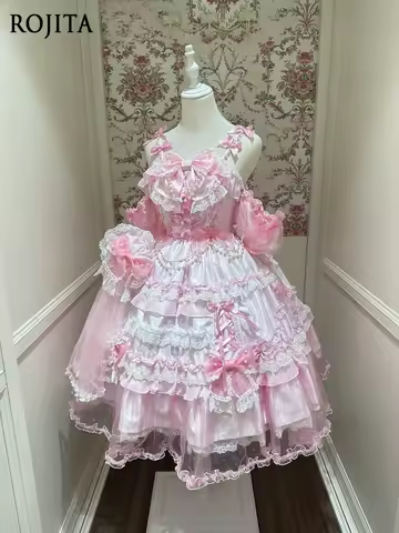 Pink Sweet Lolita Dress Women 2025 New Evening Gown Bow Student Day Coming-of-Age Princess Dress Party Dress